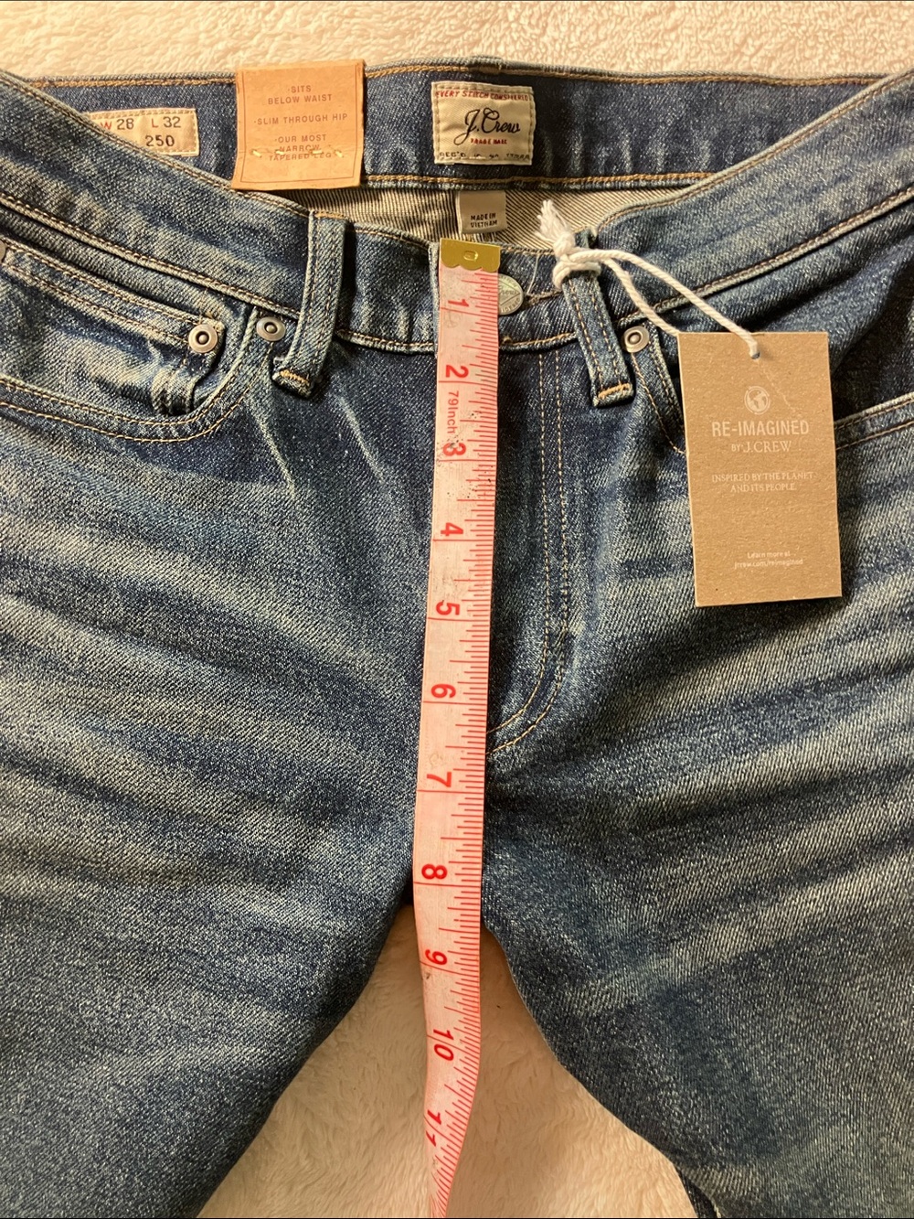 J. Crew Slim Straight Jeans in Medium Blue Wash